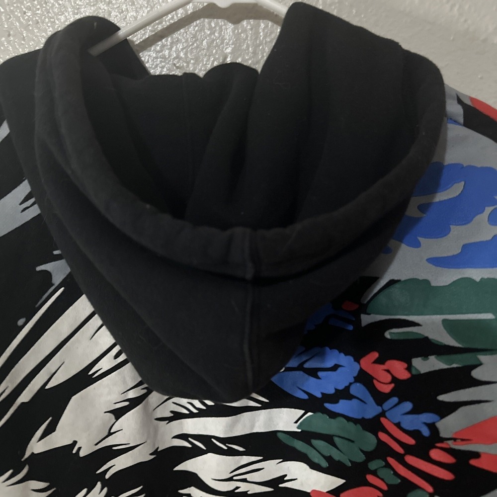 Vintage Exa Unlimited Indian Head Hoodie Black Jacket Coat Y2K Boho Indie - Picture 8 of 10